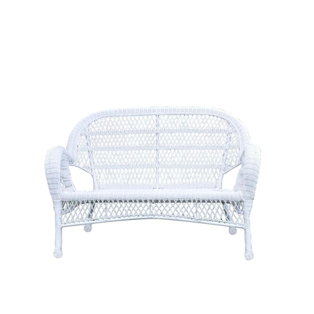 Jeco Santa Maria White Wicker Patio Love Seat W00209-L